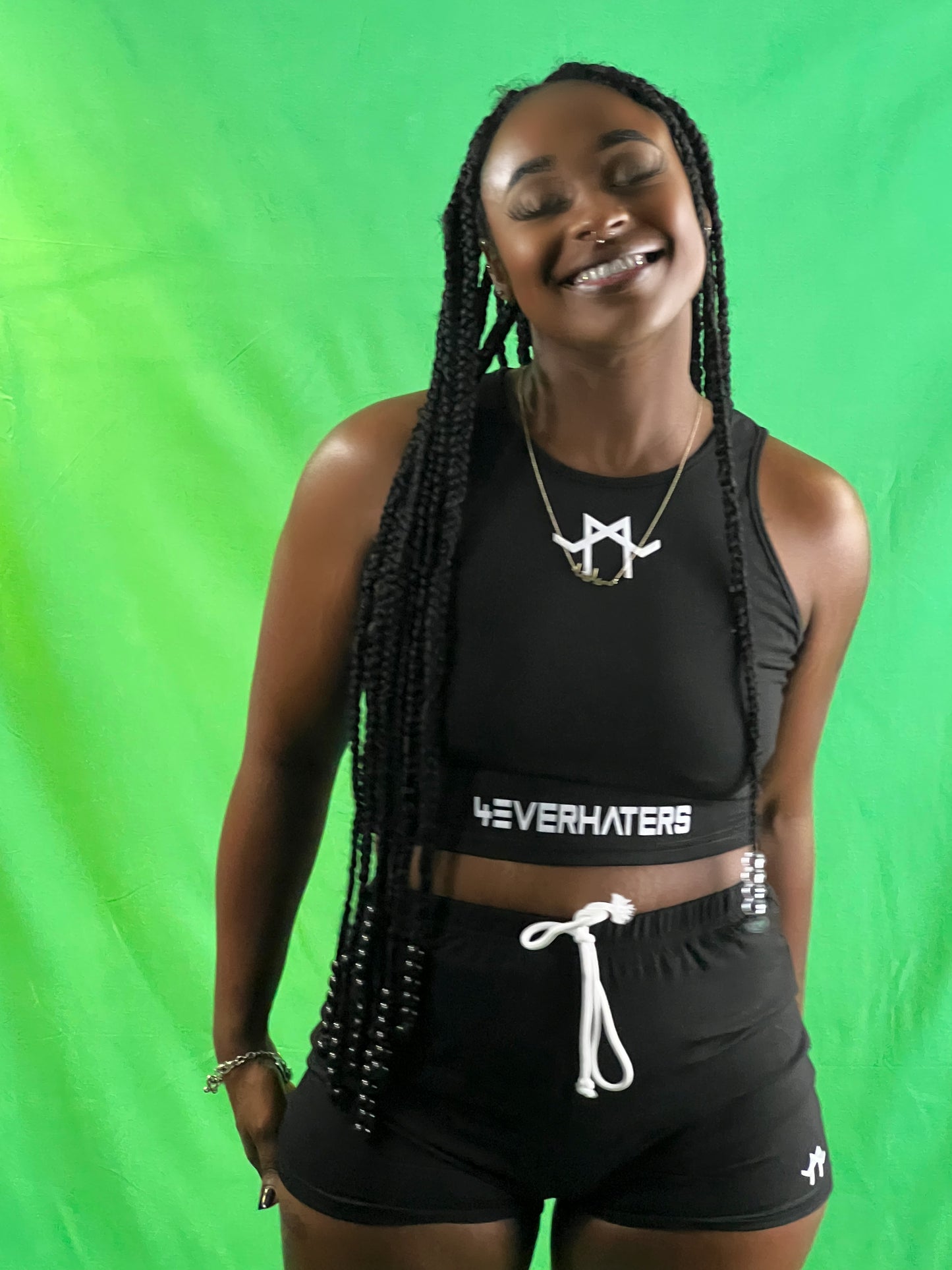 4Everhaters Crop Tank Top & Knot Front Shorts