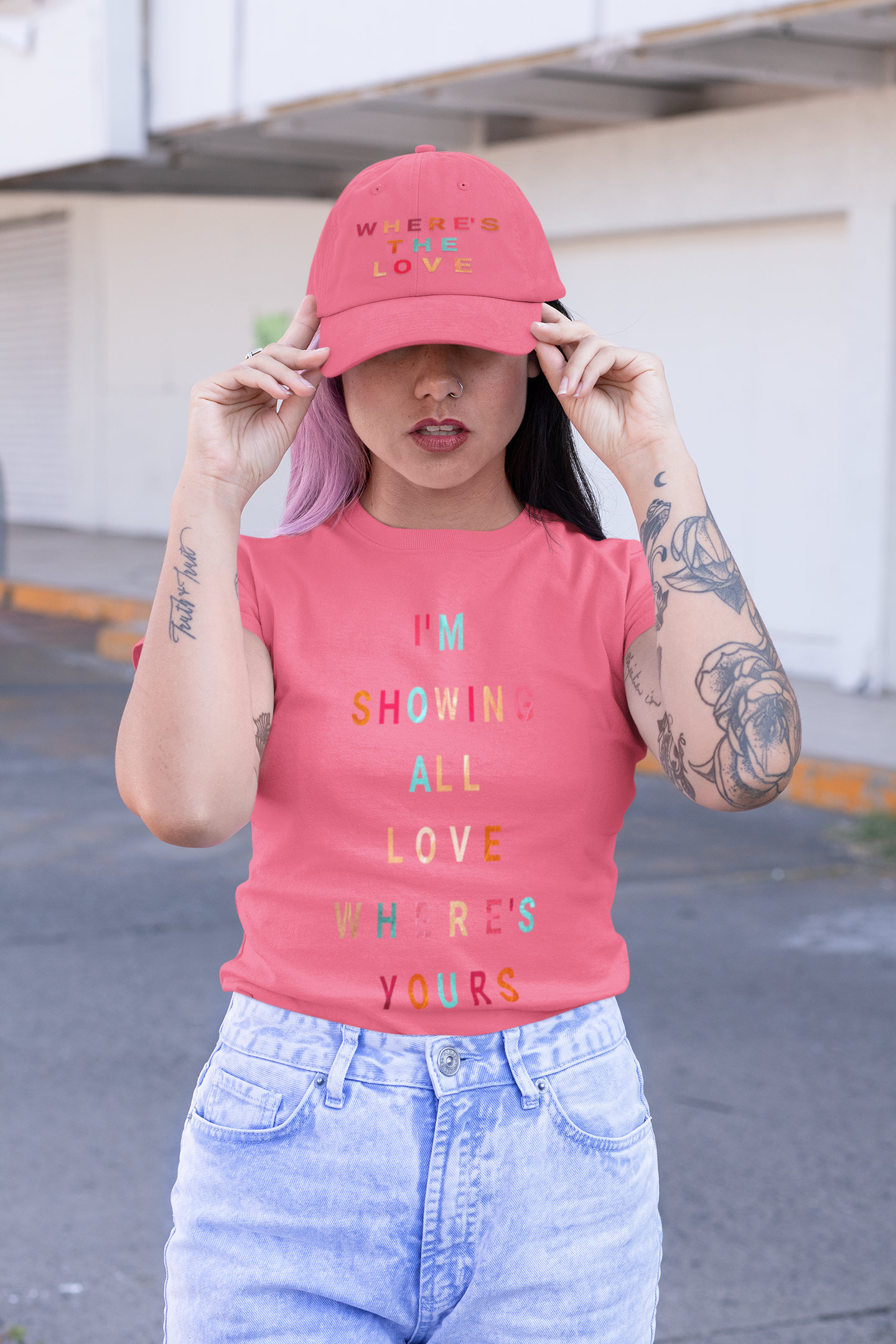 I'm showing love T-shirt and Hat